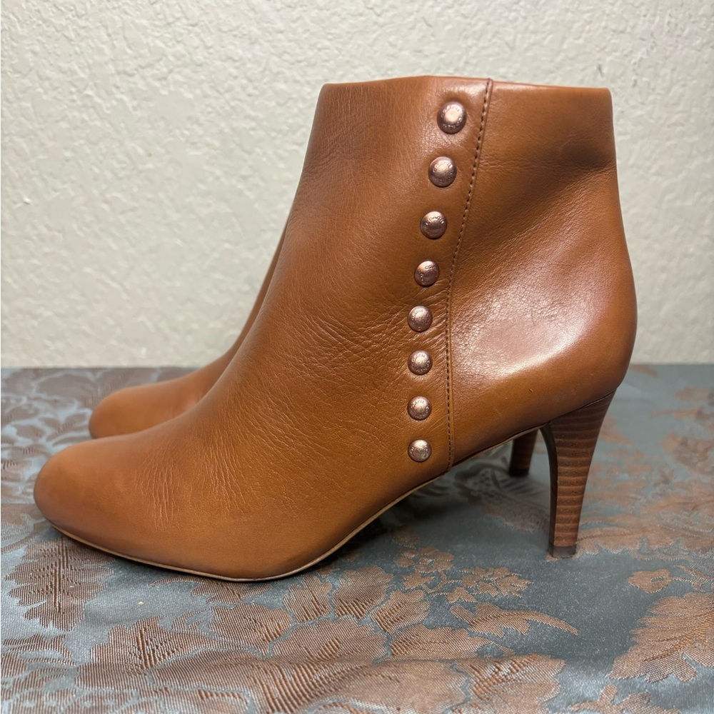 Coach Hickory Calf Ankle Heeled Booties in Saddle Size 6.5 - Picture 5 of 15